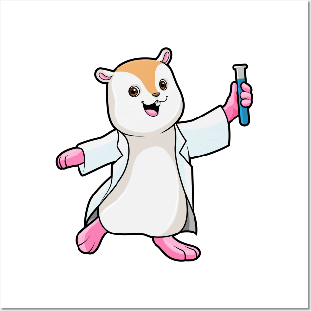 Hamster as Scientist with Test tube Wall Art by Markus Schnabel